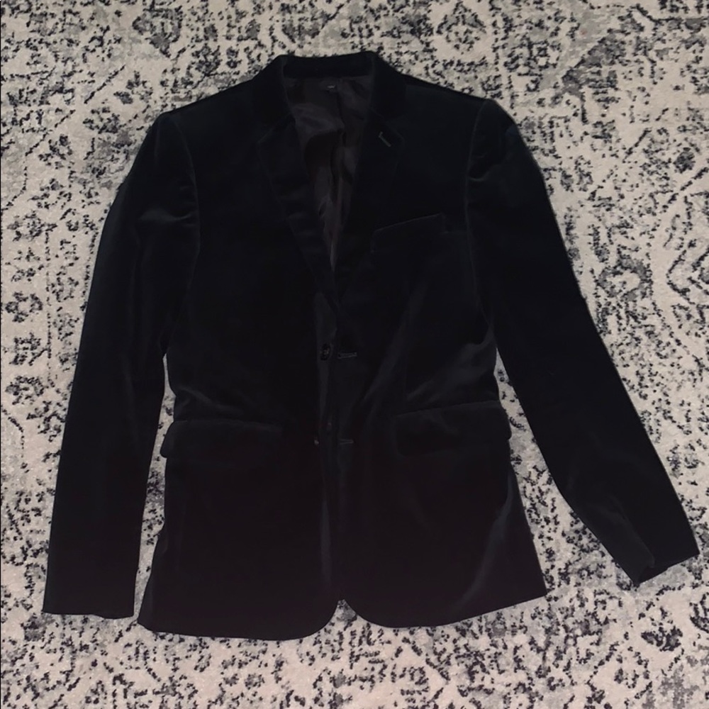 Boys J Crew Green velvet blazer